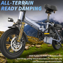 2025 New AOVOPRO E14/E14Pro Electric Bike 1000W Peak Motor 14inch 48V 15.6Ah 62km Long Range 35km/h Foldable with App EBike