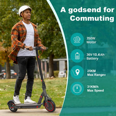 JUICEASE Electric Scooter 36V 10.4Ah 25KM Long Range 31KM/H 350W Motor 8.5Inch Foldable with Smart APP Adult Escooter