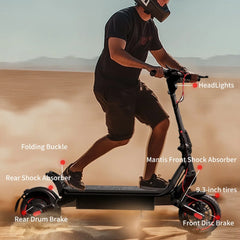 W8 Electric Scooter 9.3 inch 750W Motor 48V14Ah  Dual Suspension 30-40km Range 40km/h Speed Off Road Tires With APP E Scooters