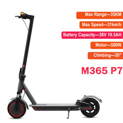 JUICEASE M365P7 600W Electric Scooter 36V10.5Ah Large Capacity Battery 31KM/H 35KM Long Range 8.5"Honeycomb Tire Kick EScooter