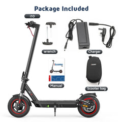 iScooter i10 Electric Scooter 10 Inch 650W 15Ah Scooter Foldable Electric Kick Scooter Max Range 45km Electric eScooter Whit APP