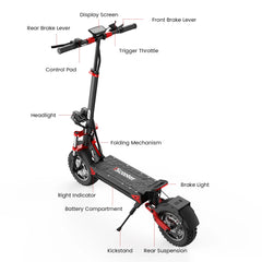 iScooter IX8 Foldable Electric Kick Scooter for Adults 60 km/h Speed 2400W Power 48V Voltage 20Ah Battery