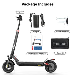 iScooter iX3 1000W Powerful Electric Scooter 40KM Range 10inch Off Road Tire Electric Kick Scooter 10Ah 40KM/H Scooter for Adults
